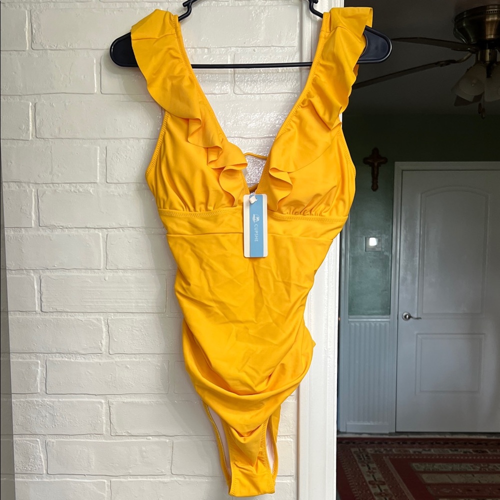 Cupshe Sunny Yellow Ruffled Kids Bodysuit